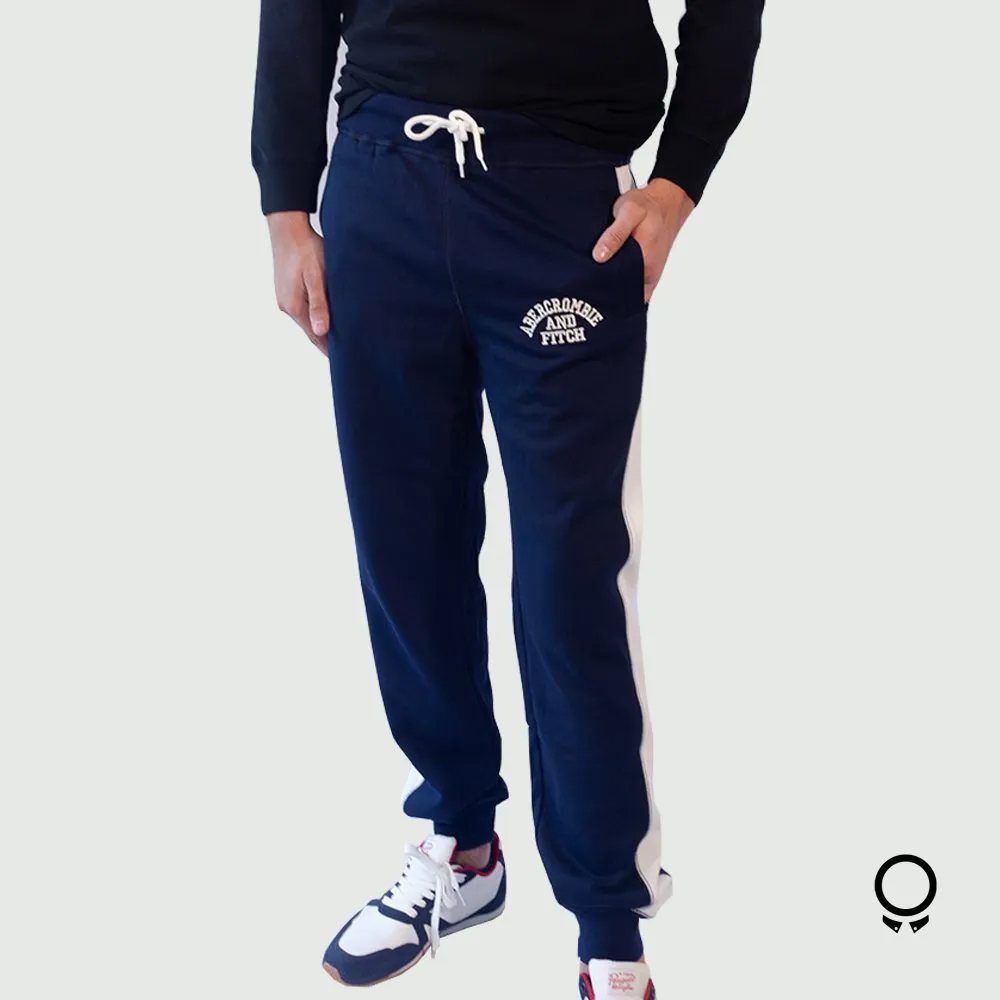 JOGGER DEPORTIVO ABERCROMBIE AZUL MARINO CON BLANCO