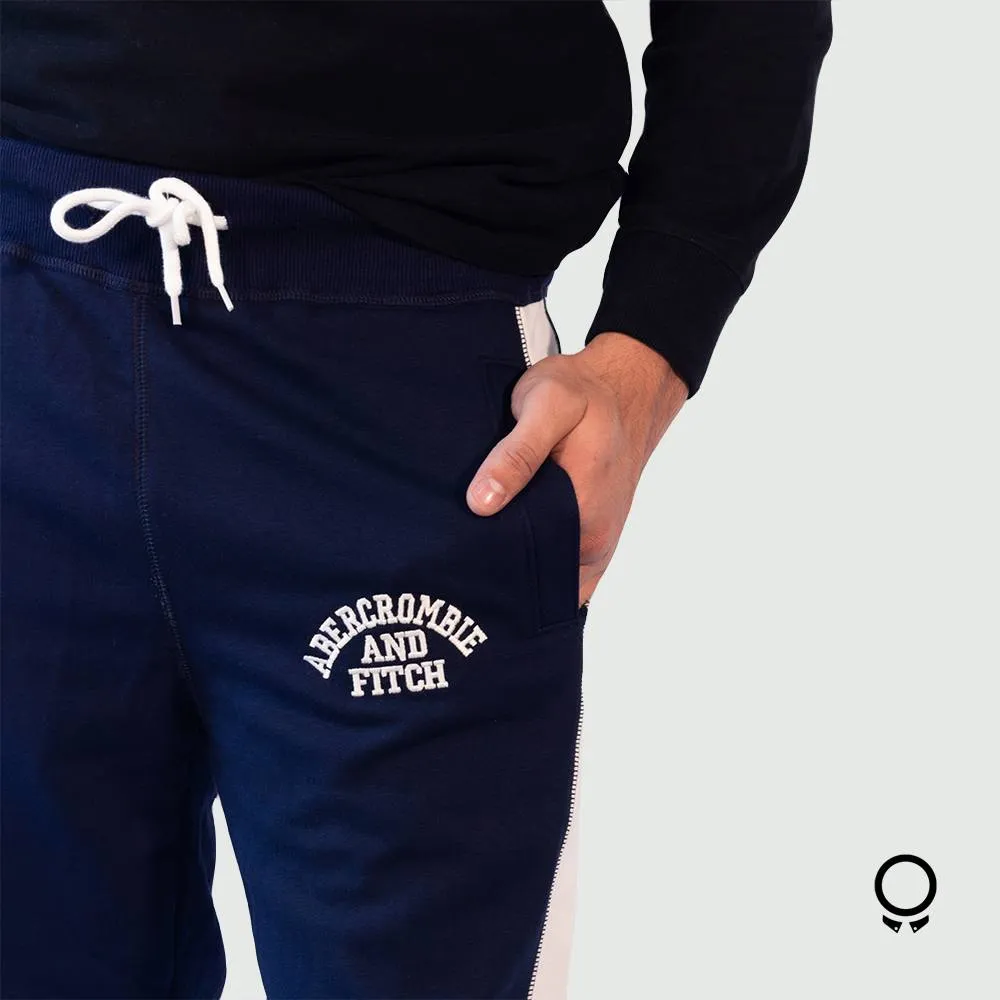 JOGGER DEPORTIVO ABERCROMBIE AZUL MARINO CON BLANCO