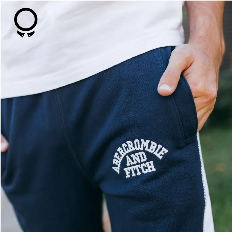 JOGGER DEPORTIVO ABERCROMBIE AZUL MARINO CON BLANCO