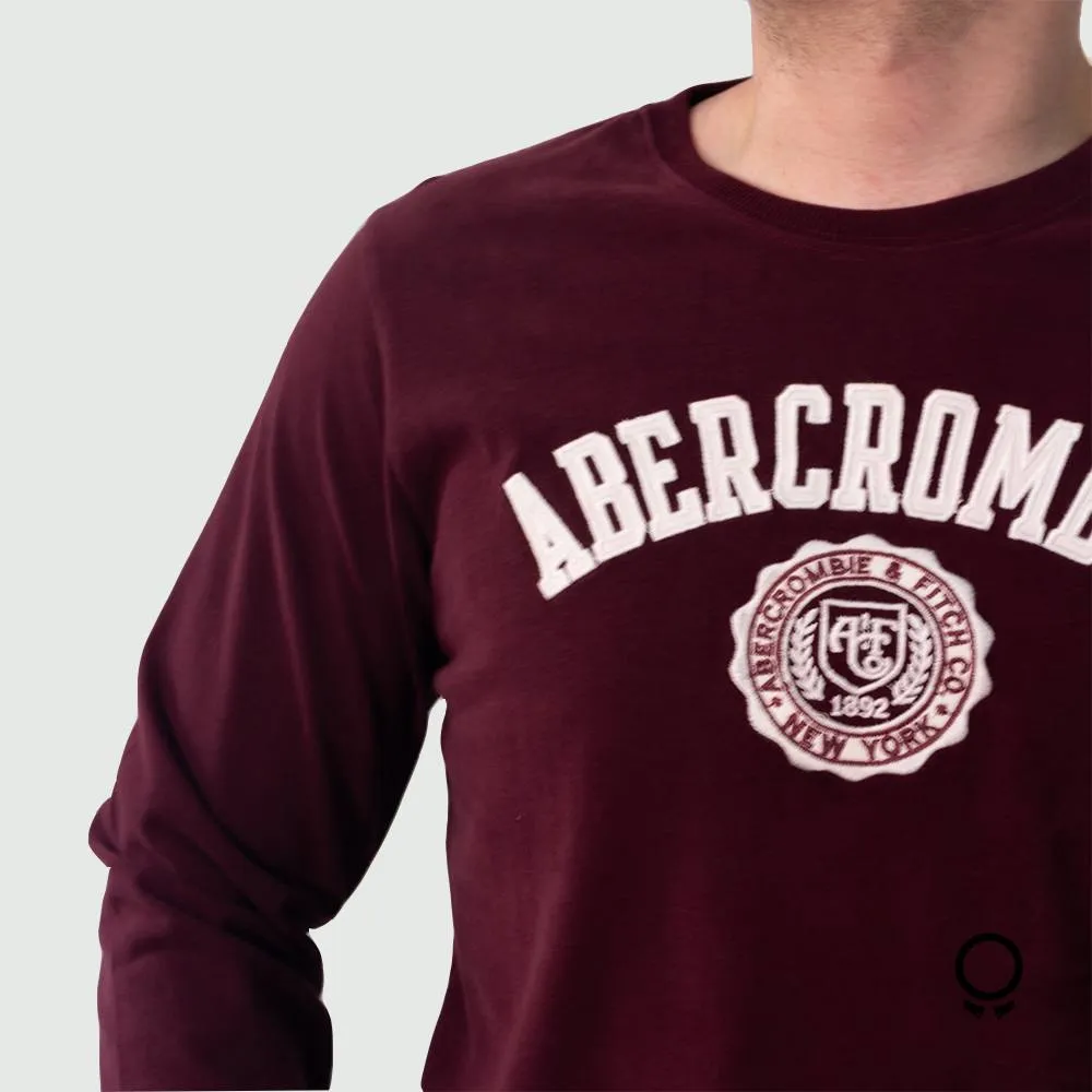 REMERA ABERCROMBIE MANGAS LARGAS LOGO AF GRANDE BORDO