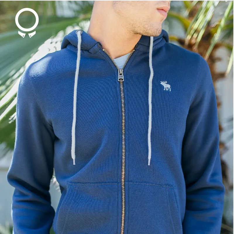 Campera Con Capucha Abercrombie Azul Marino