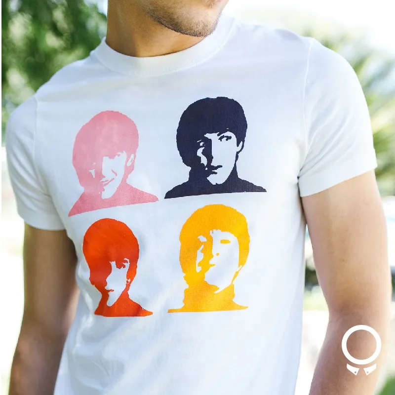REMERA ABERCROMBIE BLANCA THE BEATLES COLORS