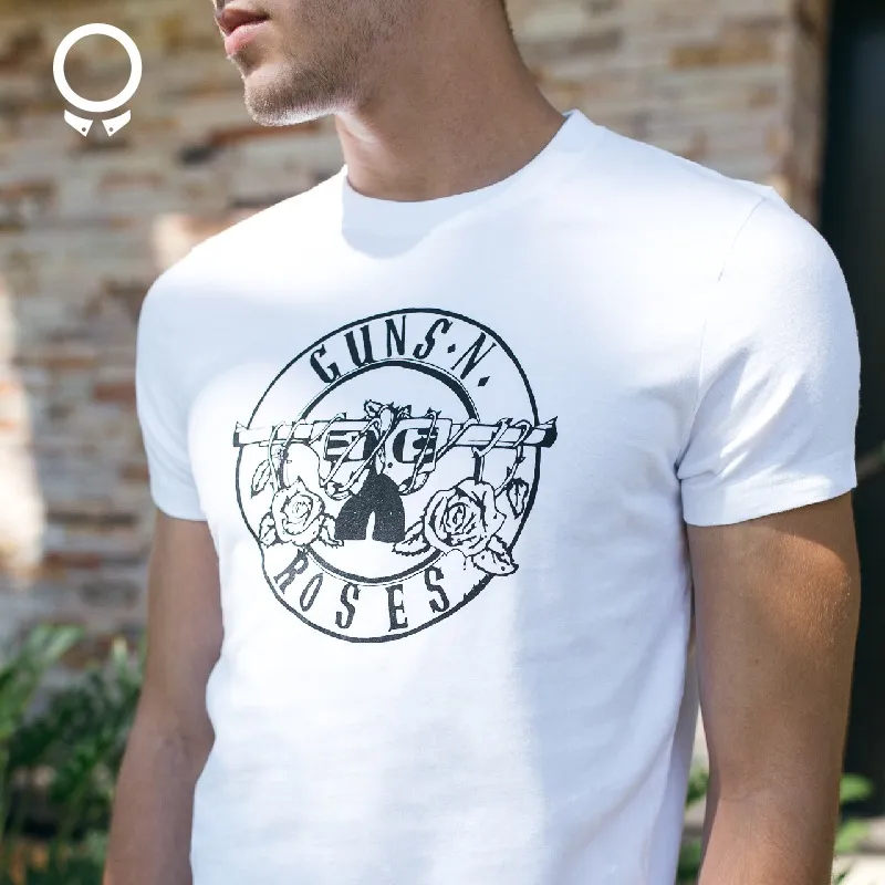 REMERA ABERCROMBIE BLANCA ESTAMPA GUNS AND ROSES