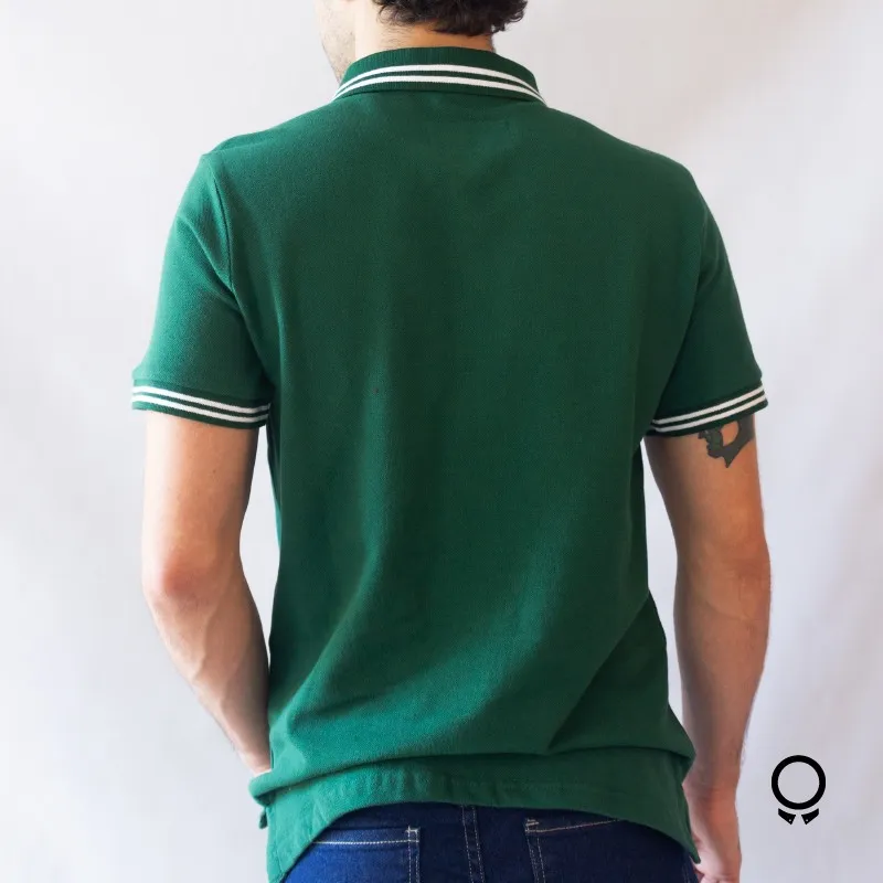REMERA ABERCROMBIE CUELLO POLO VERDE OLIVA