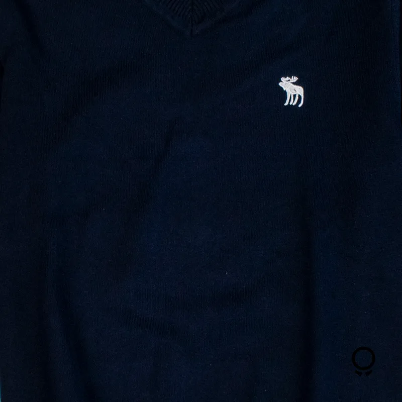 SWEATER ABERCROMBIE CUELLO V AZUL MARINO