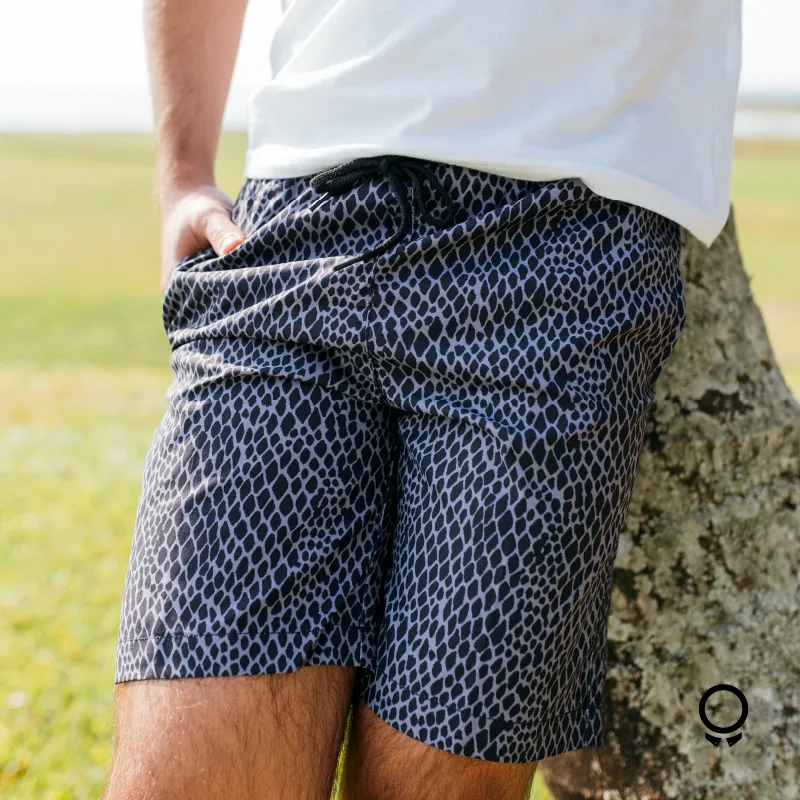 SHORT DE BAÑO HOLLISTER ANIMAL PRINT NEGRO