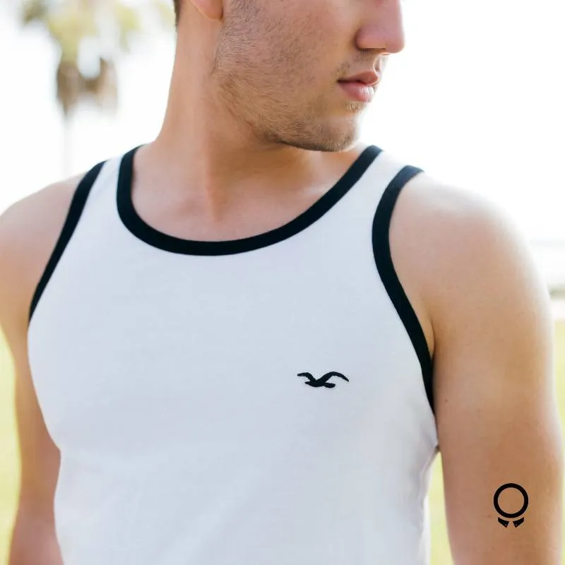 CAMISILLA HOLLISTER BLANCO CON GRIS