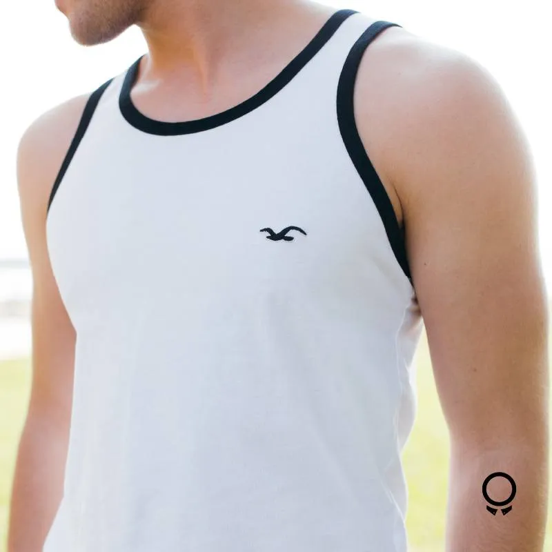 CAMISILLA HOLLISTER BLANCO CON GRIS