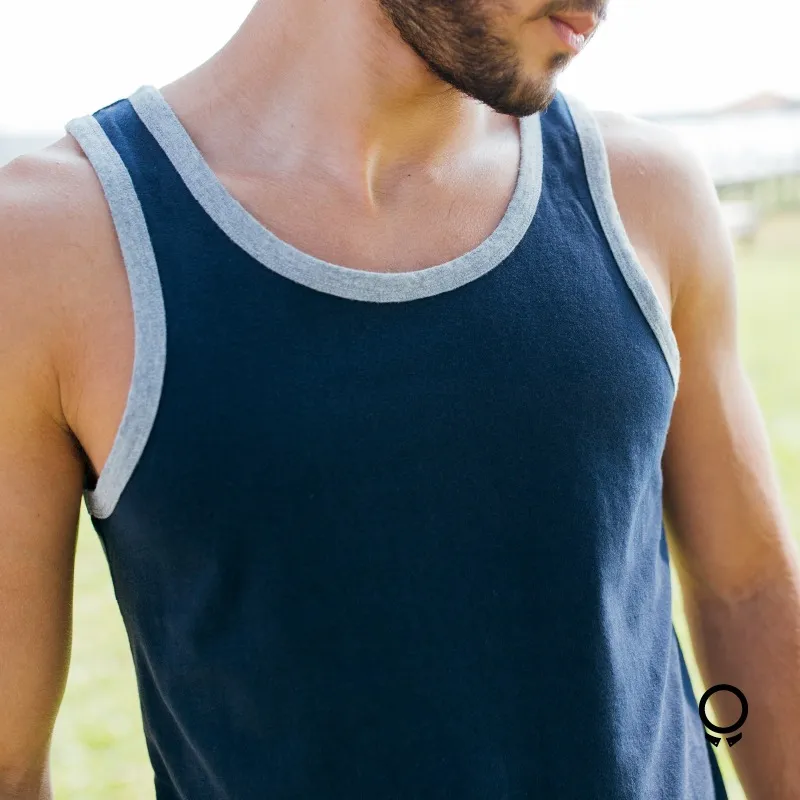 CAMISILLA ABERCROMBIE AZUL CON GRIS