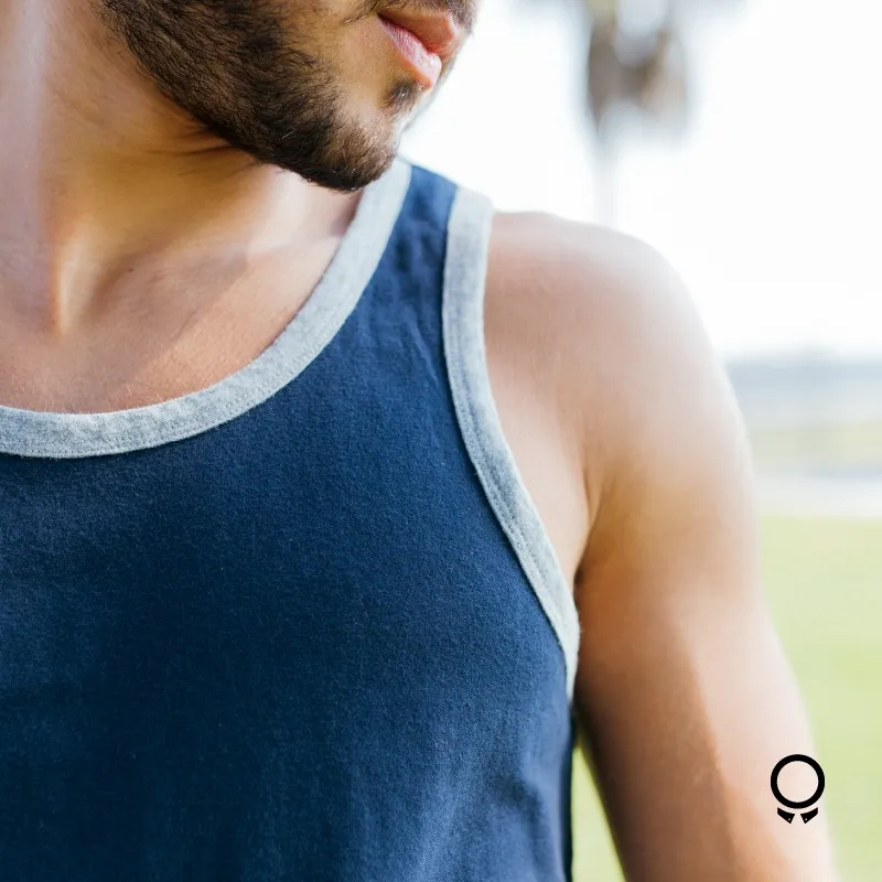 CAMISILLA ABERCROMBIE AZUL CON GRIS