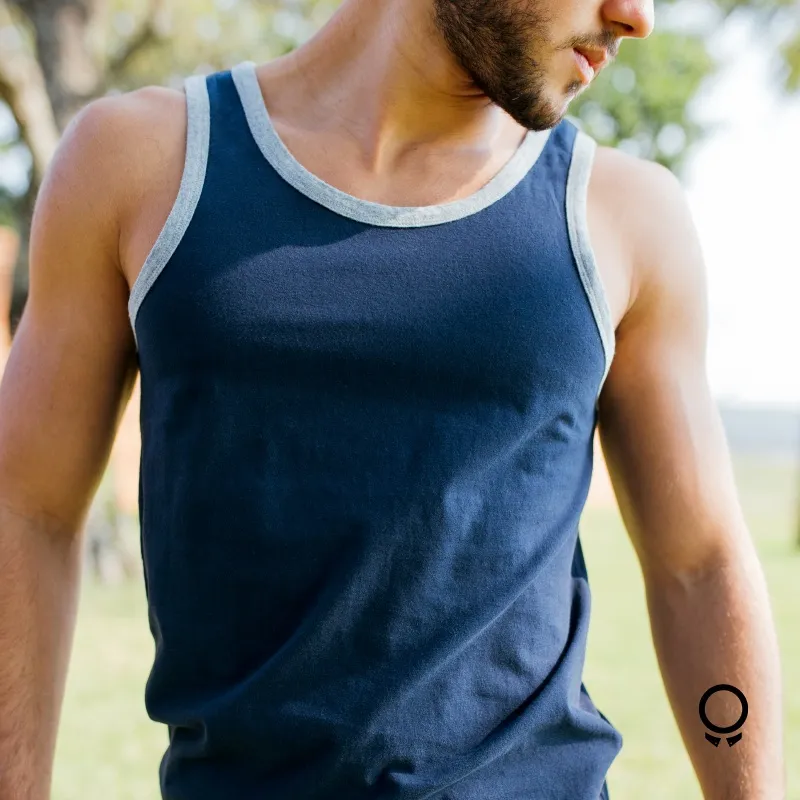 CAMISILLA ABERCROMBIE AZUL CON GRIS
