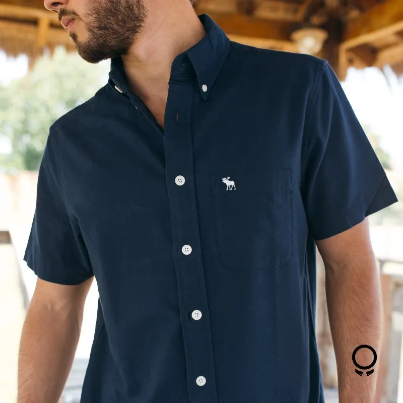 CAMISA ABERCROMBIE MANGAS CORTAS AZUL MARINO