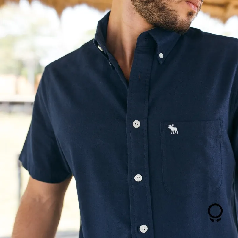 CAMISA ABERCROMBIE MANGAS CORTAS AZUL MARINO