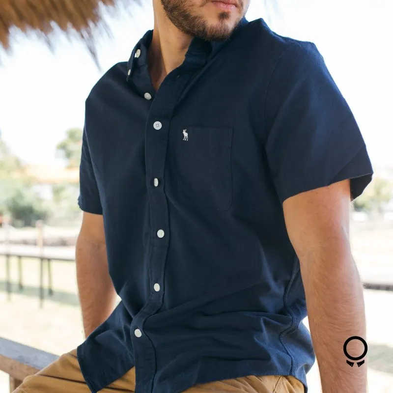 CAMISA ABERCROMBIE MANGAS CORTAS AZUL MARINO