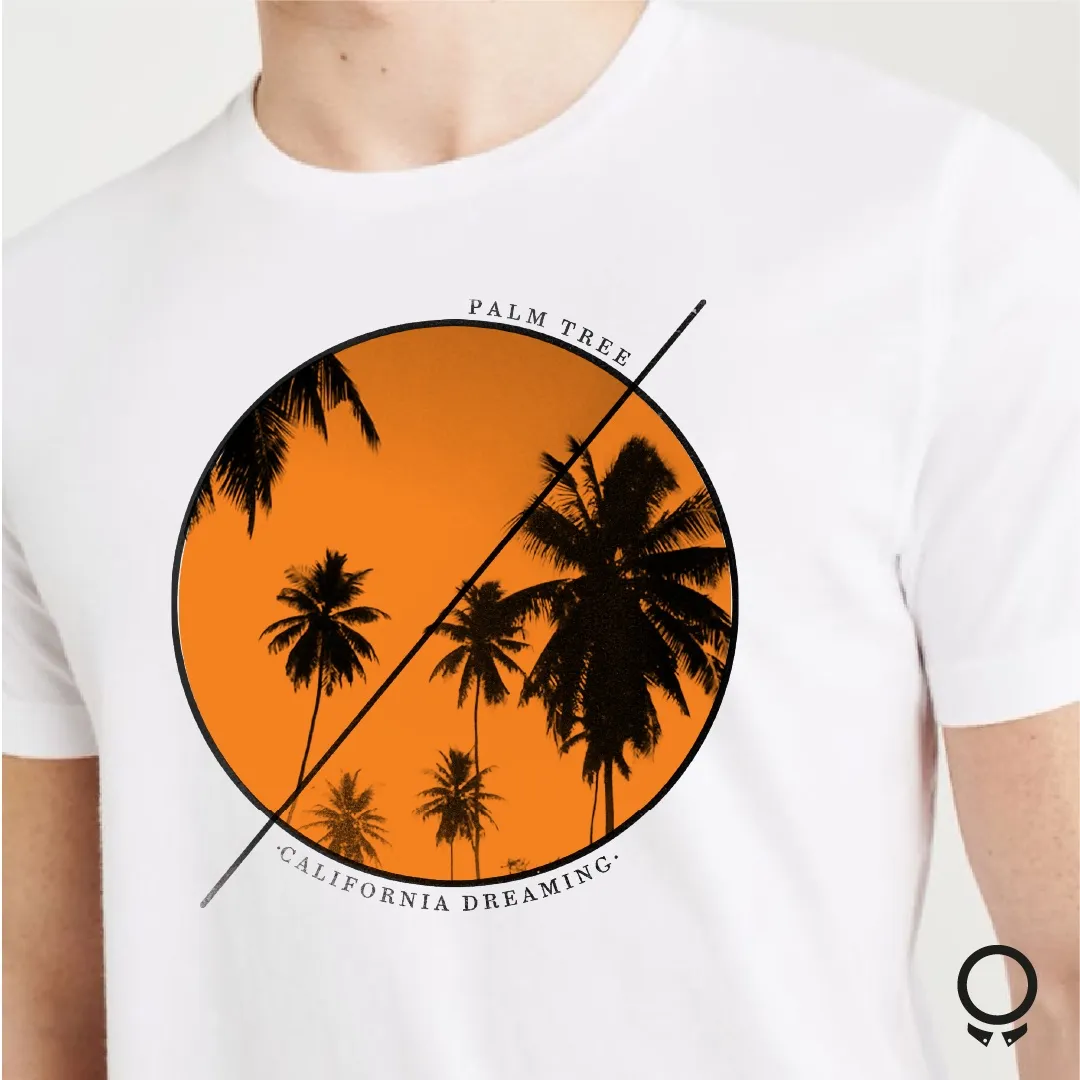 REMERA ABERCROMBIE BLANCA ESTAMPA PALM TREE