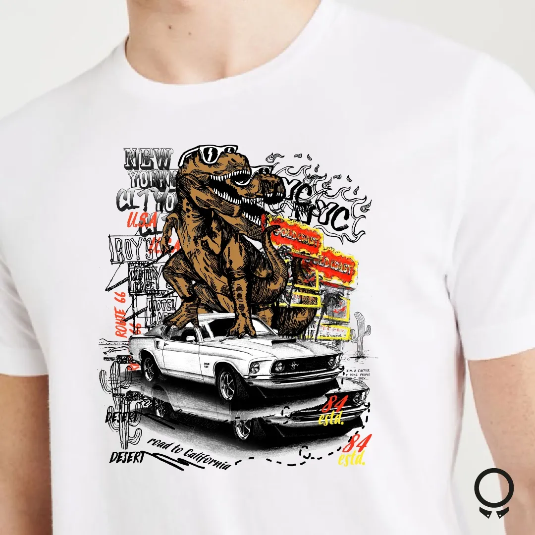 REMERA ABECROMBIE ESTAMPA DINO CARS