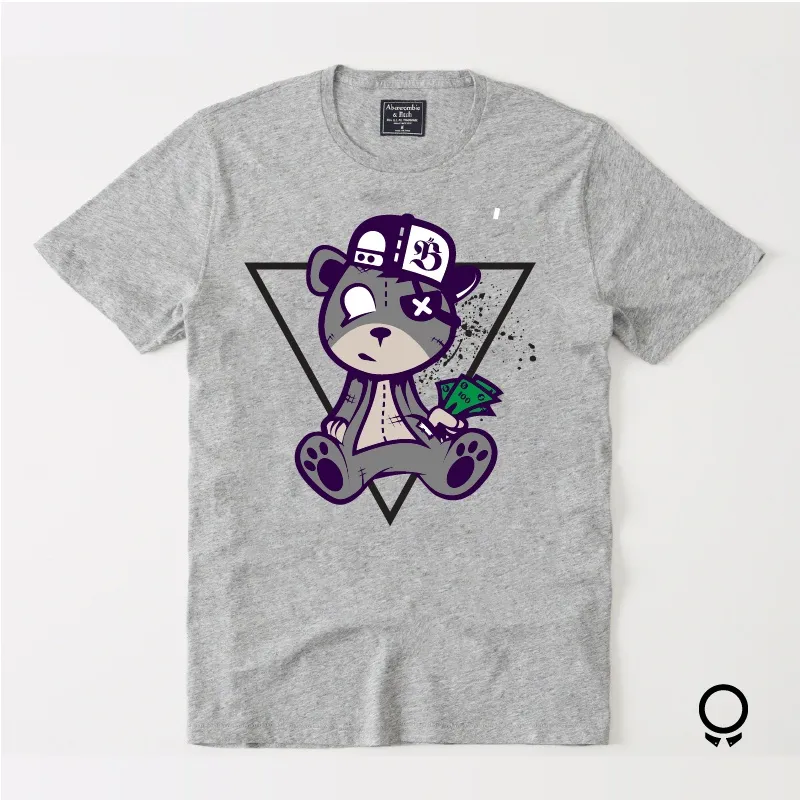 REMERA ABERCROMBIE GRIS ESTAMPA OSO