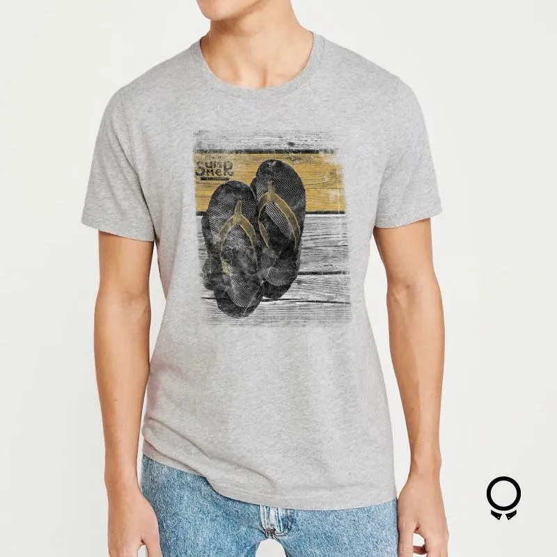 REMERA ABERCROMBIE GRIS ESTAMPA SUMMER