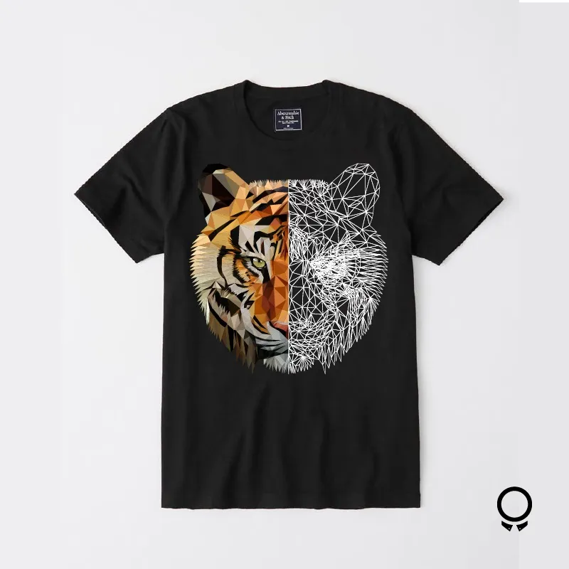 REMERA ABERCROMBIE NEGRO ESTAMPA TIGRE
