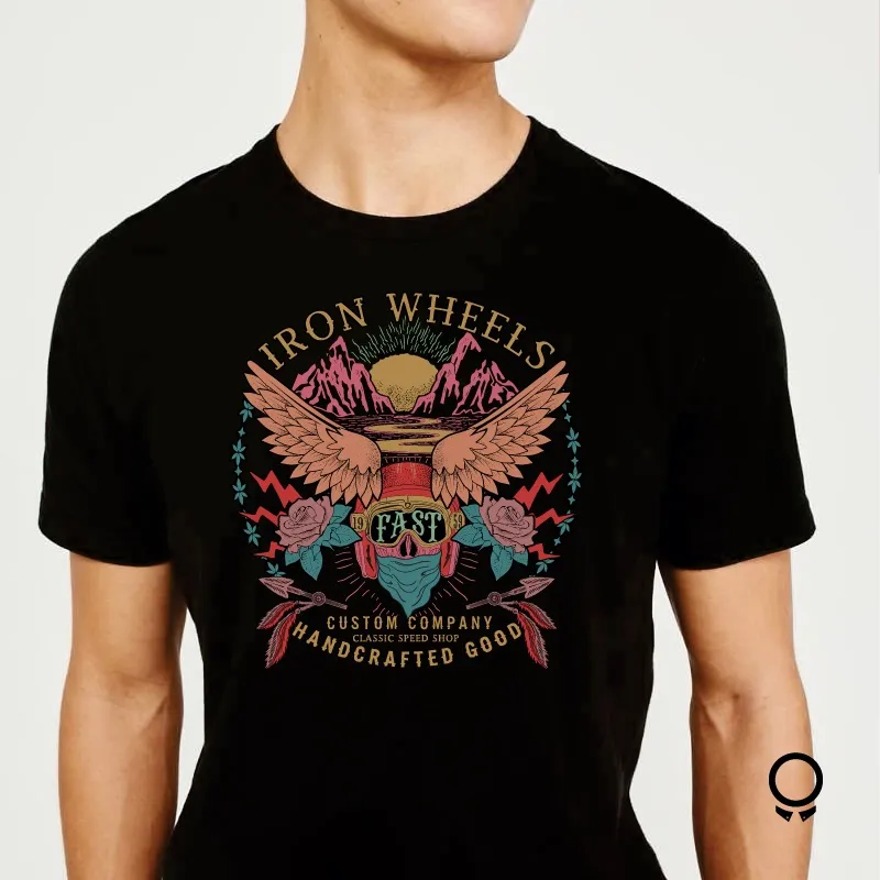 REMERA ABERCROMBIE NEGRA IRON WHEELS