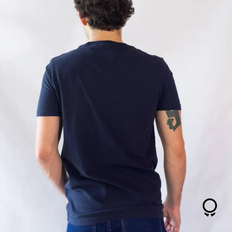 REMERA CUELLO REDONDO AZUL MARINO ESTAMPA AF