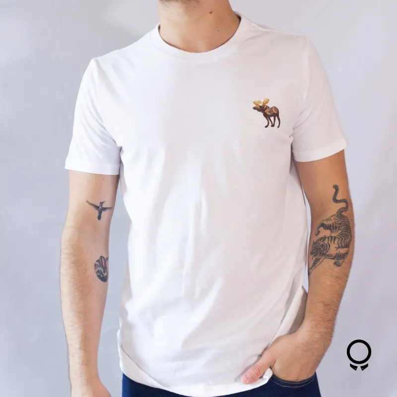 REMERA ABECROMBIE CUELLO REDONDO BLANCO LOGO GRANDE