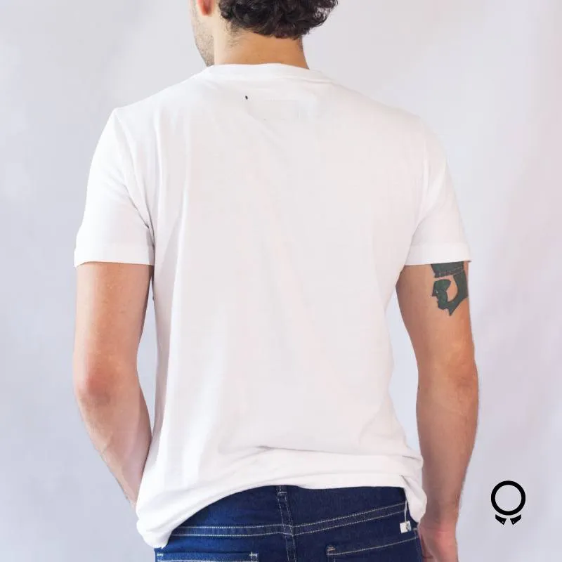 REMERA ABERCROMBIE CUELLO REDONDO BLANCA RAYADA