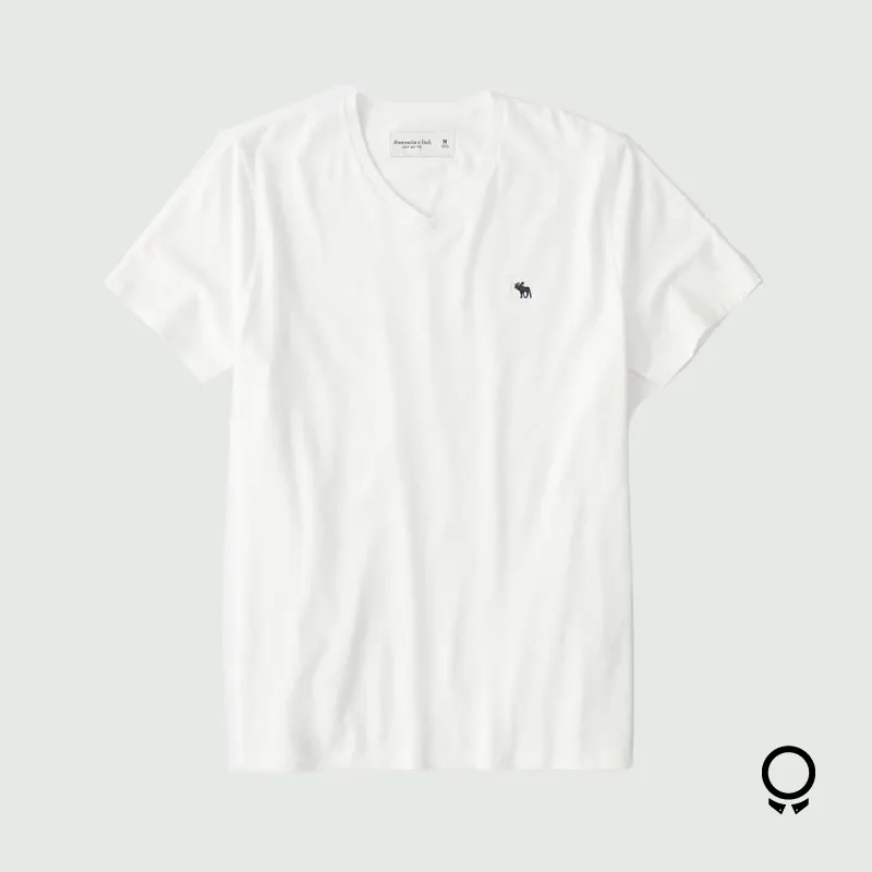REMERA ABERCROMBIE CUELLO V BLANCA