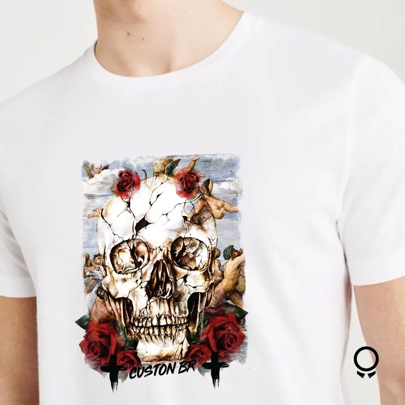REMERA ABERCROMBIE BLANCA SKULL