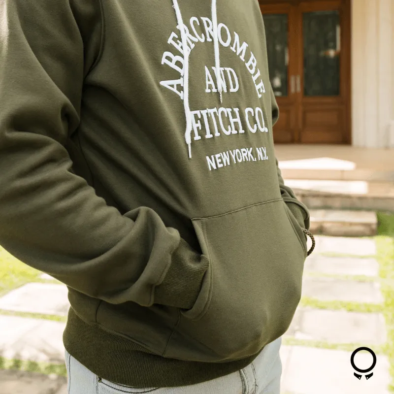 HOODIE ABERCROMBIE VERDE ESTAMPA BLANCA