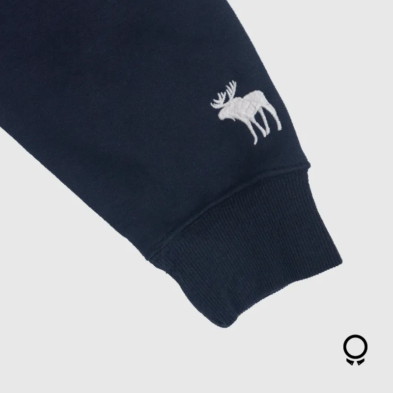 HOODIE ABERCROMBIE AZUL ESTAMPA BLANCA