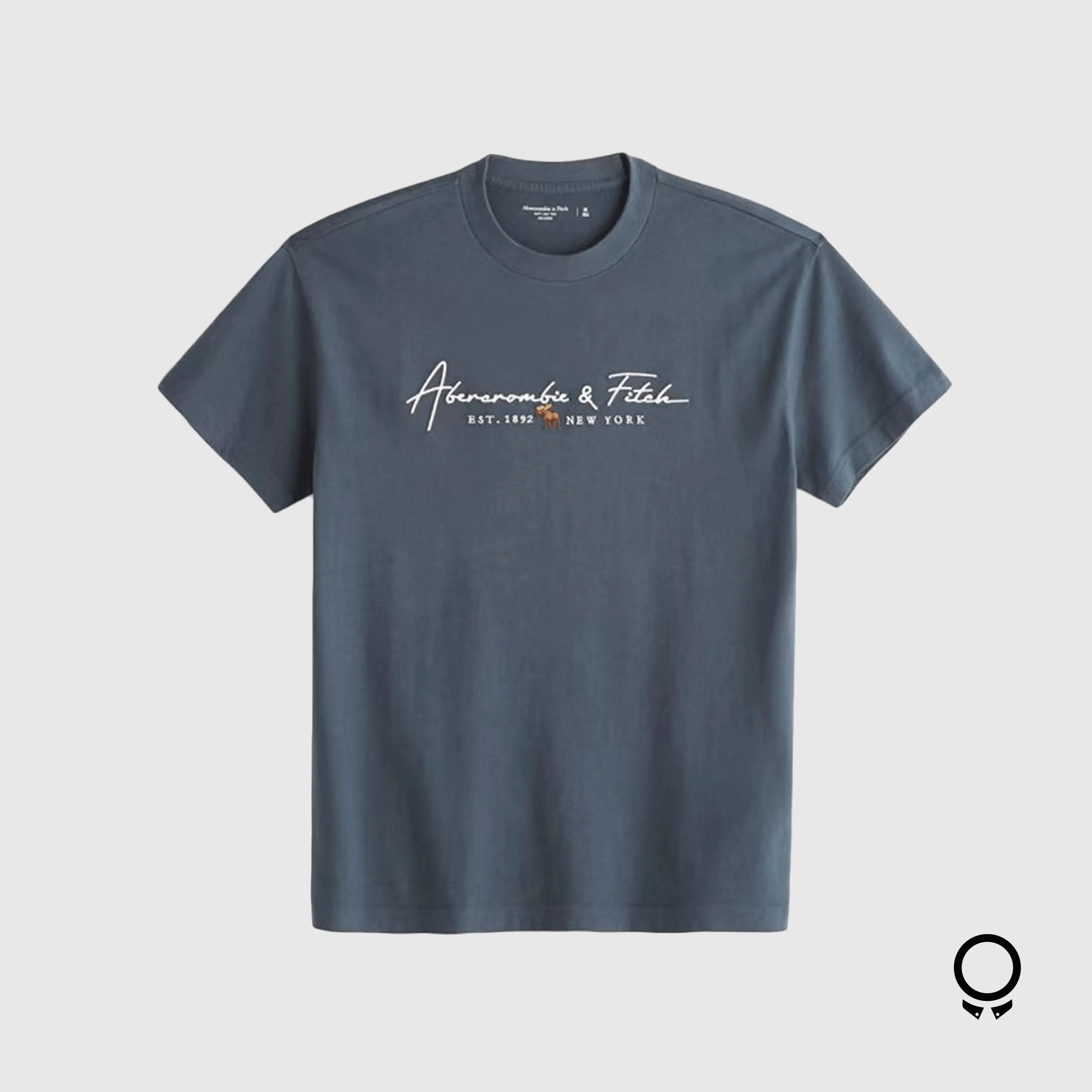 REMERA ABERCROMBIE AZUL ESTAMPA FITCH+ALCE