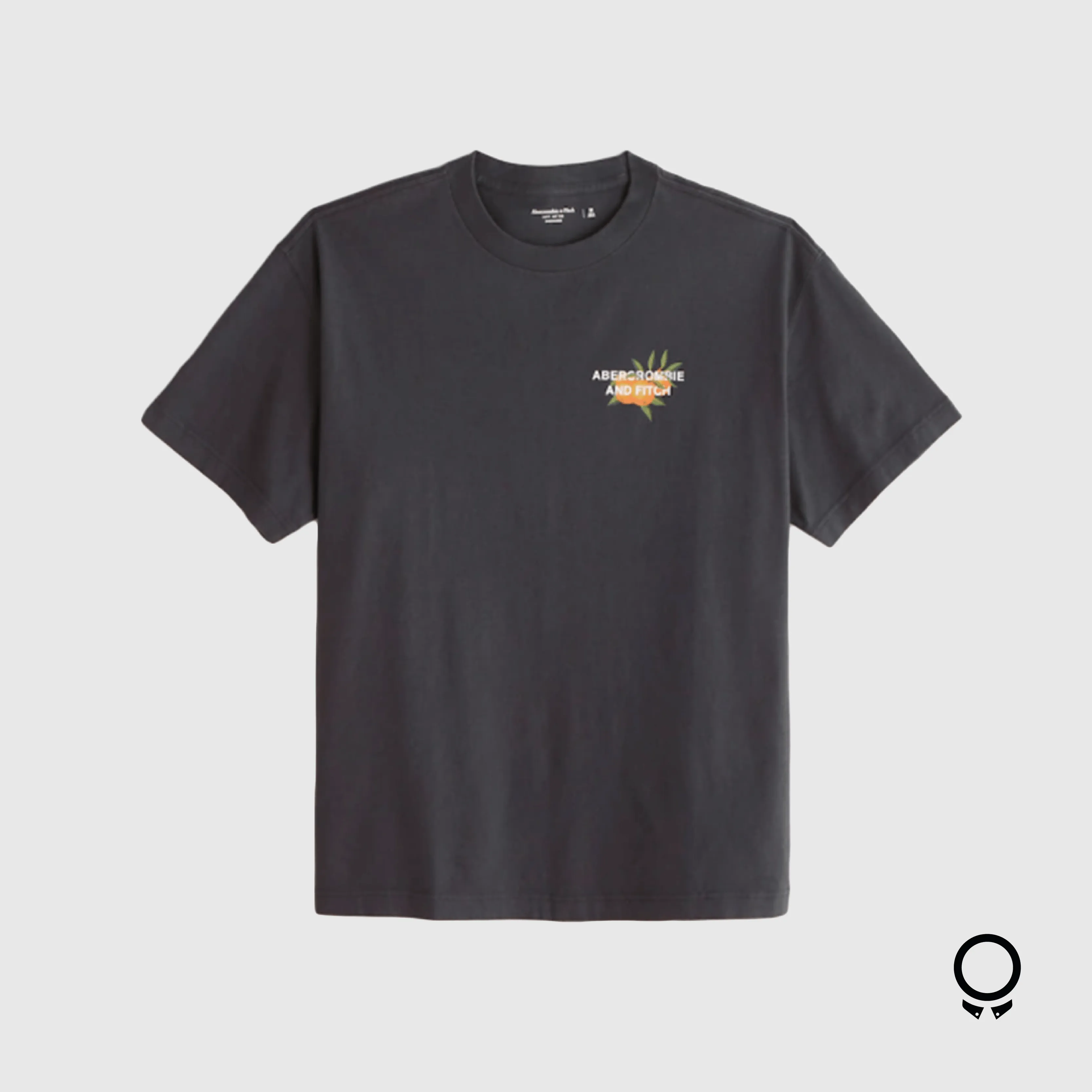 REMERA ABERCROMBIE GRIS ESTAMPA NARANJA
