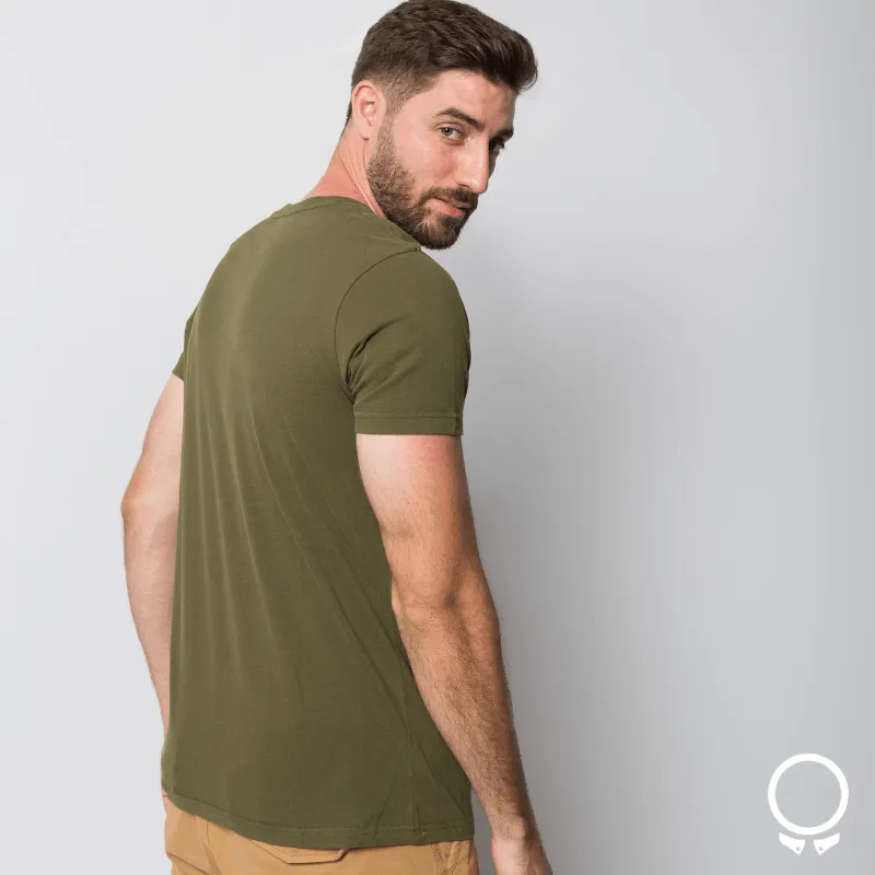 REMERA ABECROMBIE VERDE ESTAMPA FITCH + ALCE