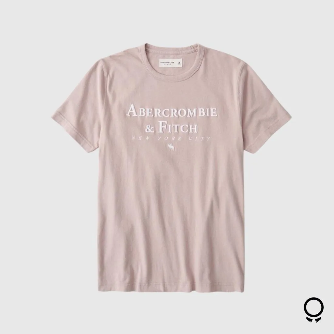 REMERA ABERCROMBIE ROSADA LOGO GRANDE