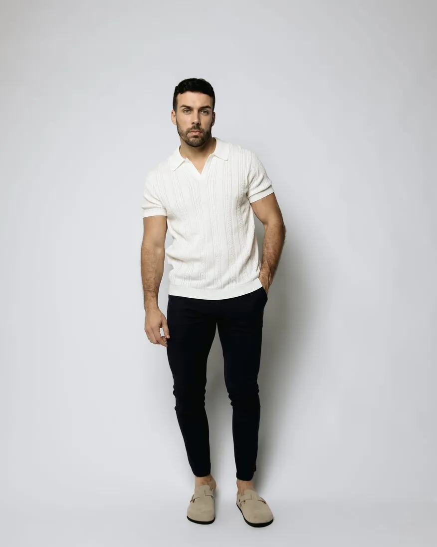 REMERA ABERCROMBIE JOHNNY COLLAR MARFIL