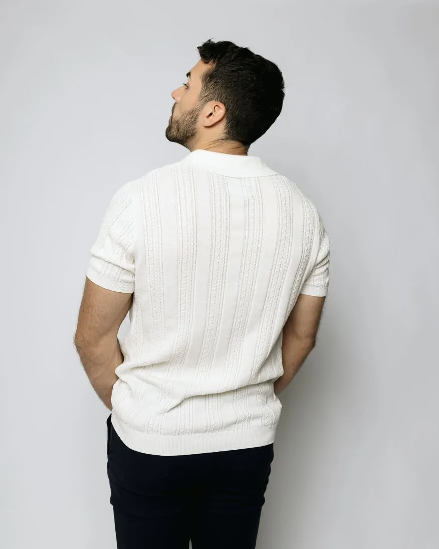 REMERA ABERCROMBIE JOHNNY COLLAR MARFIL
