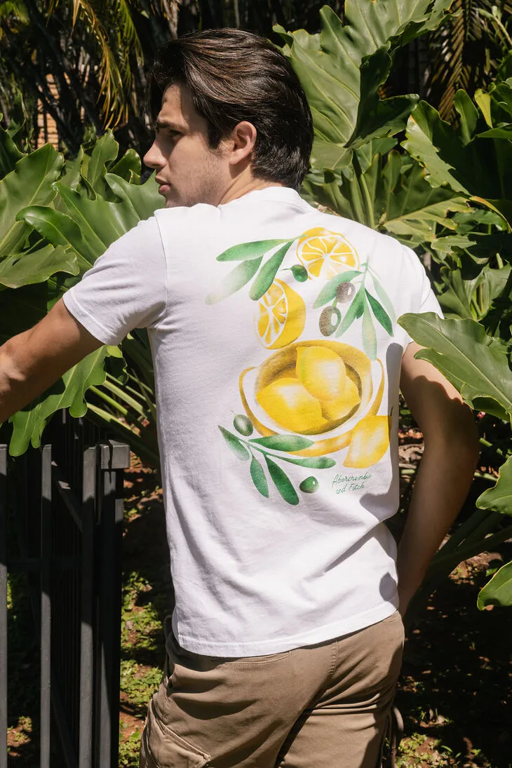 REMERA ABERCROMBIE LEMON BLANCA