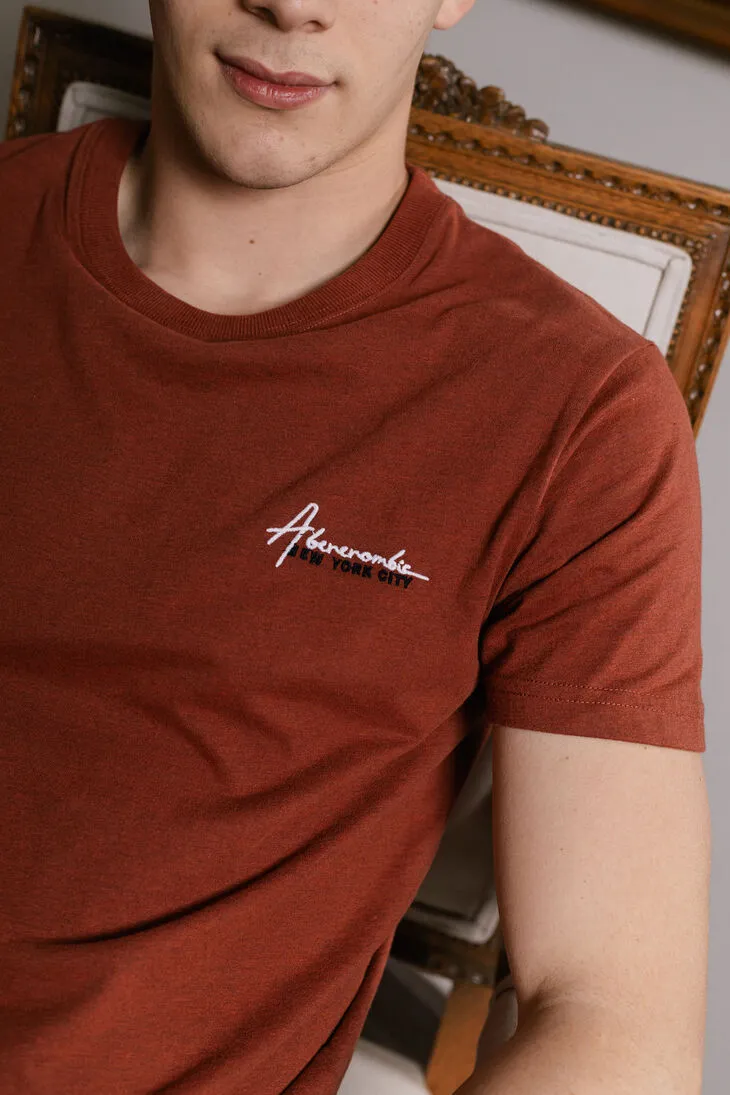 REMERA ABERCROMBIE REGULAR FIT BORDO