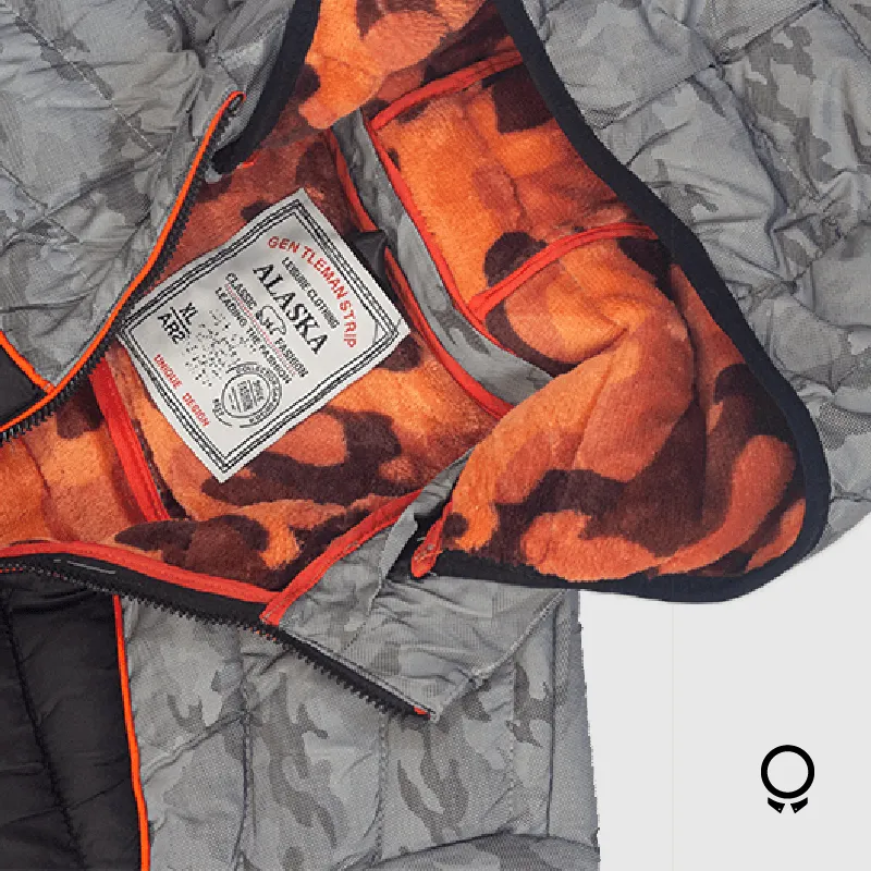 CAMPERA ALASKA PUFF NEGRO MANGAS GRIS