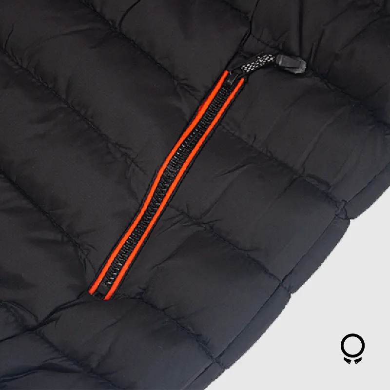 CAMPERA ALASKA PUFF NEGRO MANGAS GRIS