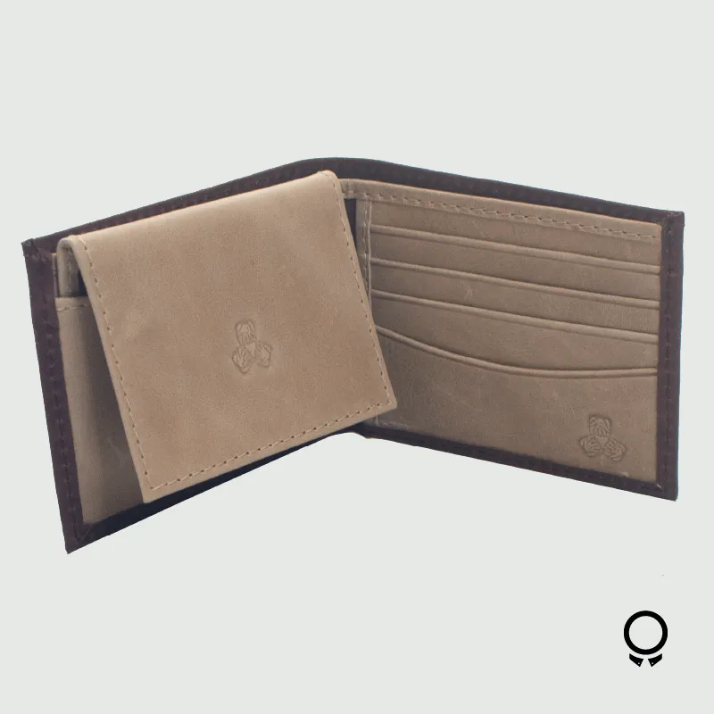 BILLETERA DASAMA TOM MARRON SALVAJE COMBINADO CON BEIGE