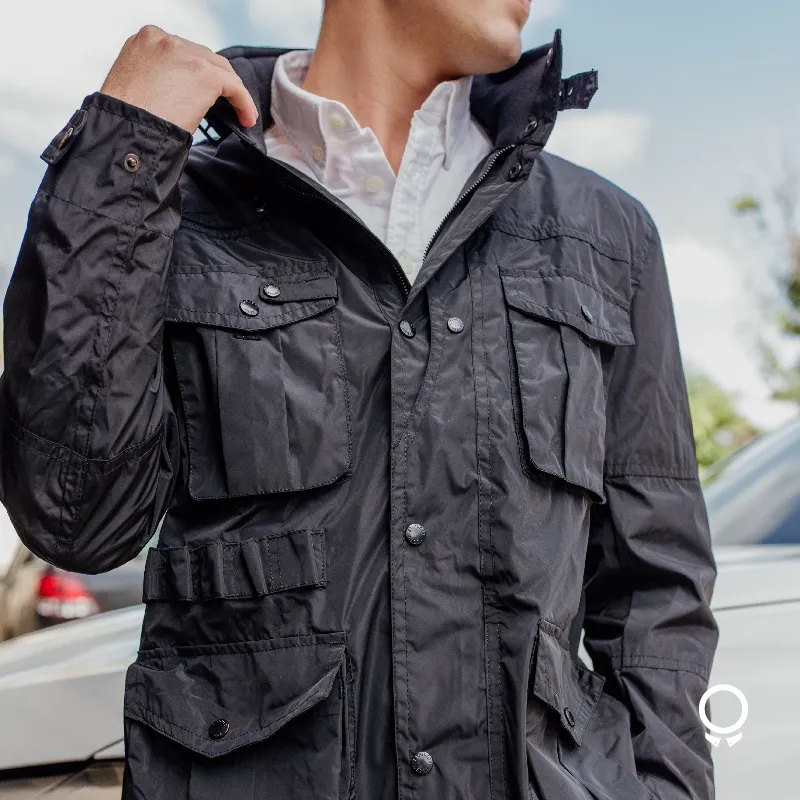 PARKA ETIQUETA NEGRA IMPERMEABLE  NEGRA