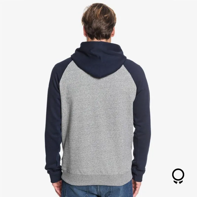HODDIE QUIKSILVER GRIS MANGAS  AZUL