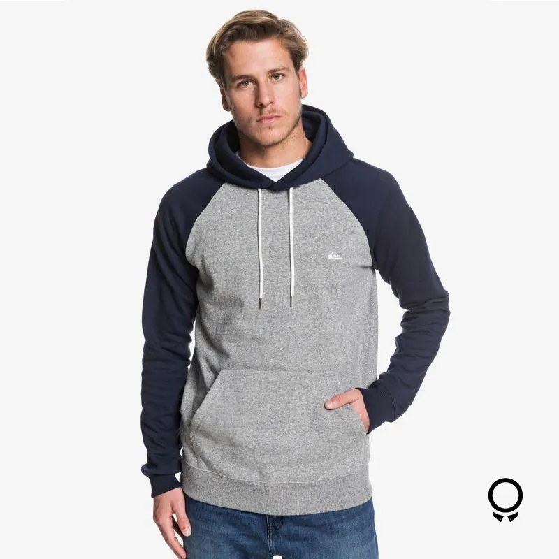 HODDIE QUIKSILVER GRIS MANGAS  AZUL
