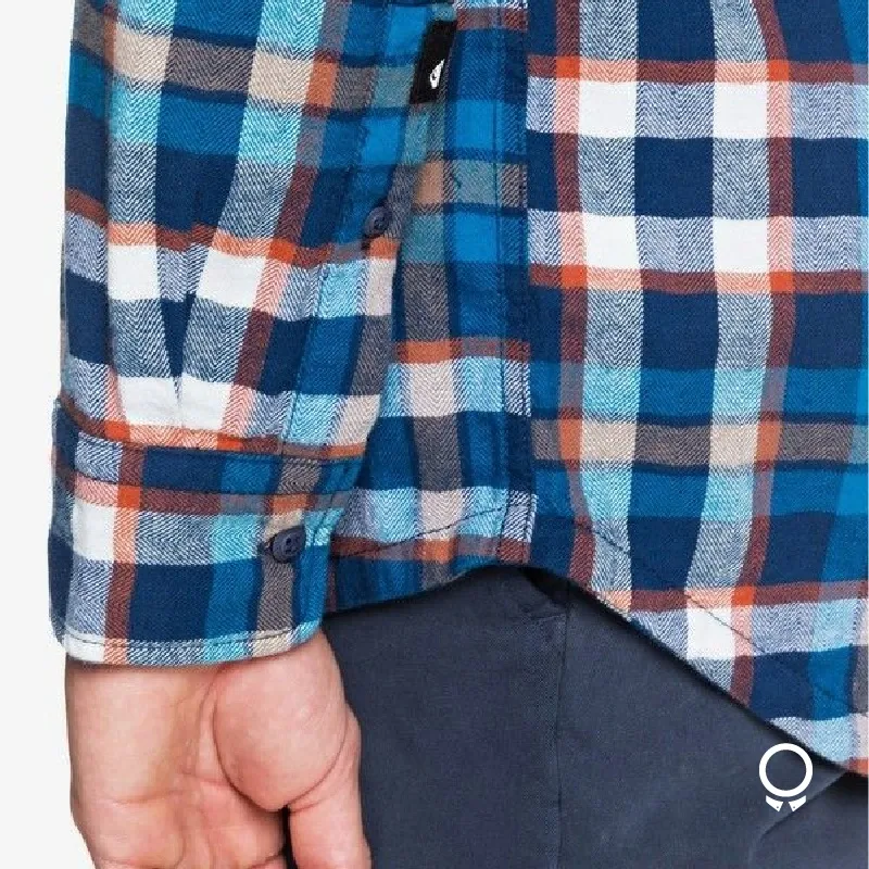 CAMISA QUIKSILVER CON CAPUCHA CUADRO AZULES