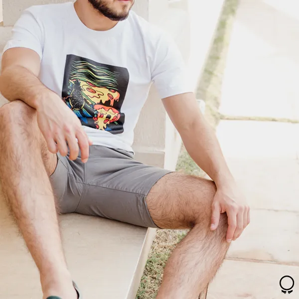 REMERA FIJI BLANCA ESTAMPA PIZZA