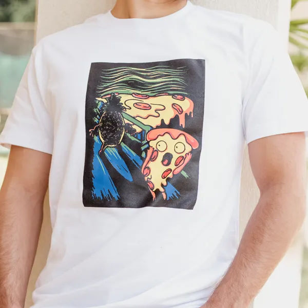 REMERA FIJI BLANCA ESTAMPA PIZZA