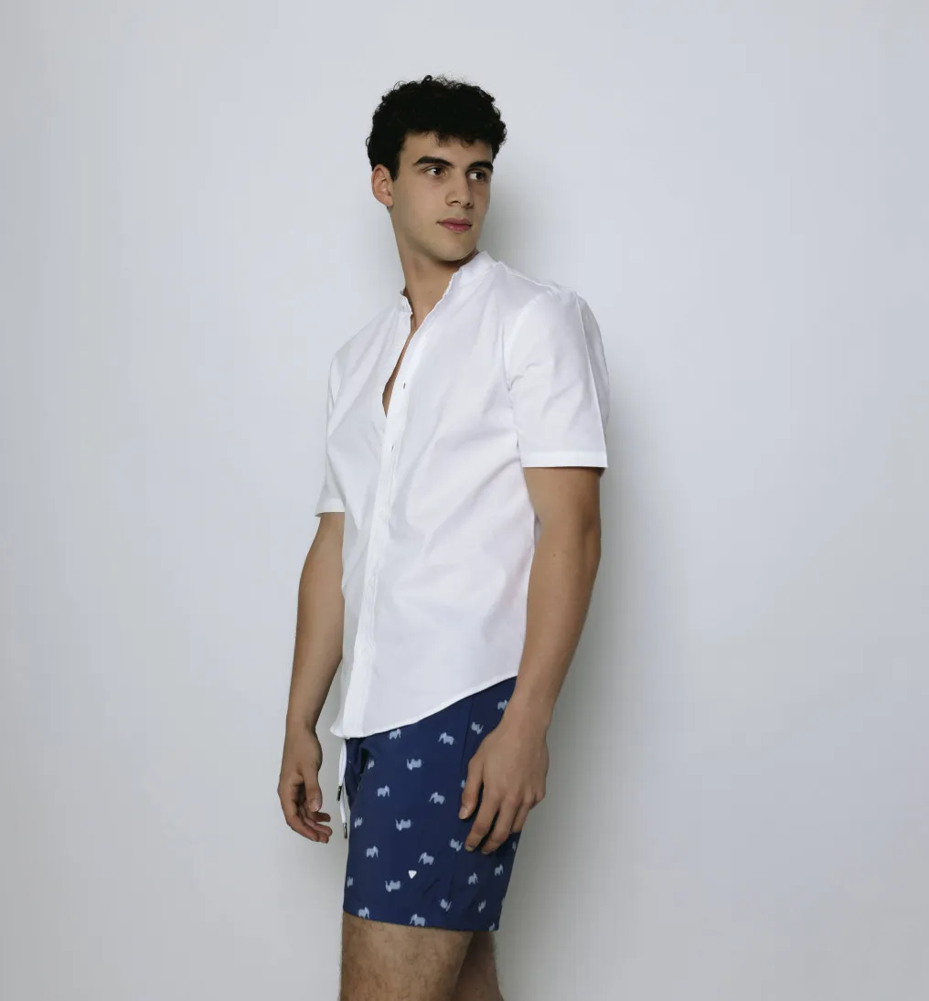 CAMISA LIBERATO BASICS MAO MANGAS CORTAS MARFIL