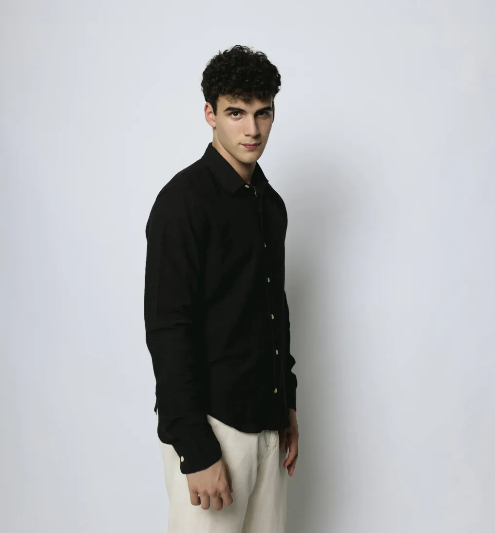 CAMISA LIBERATO MANGAS LARGAS NEGRA